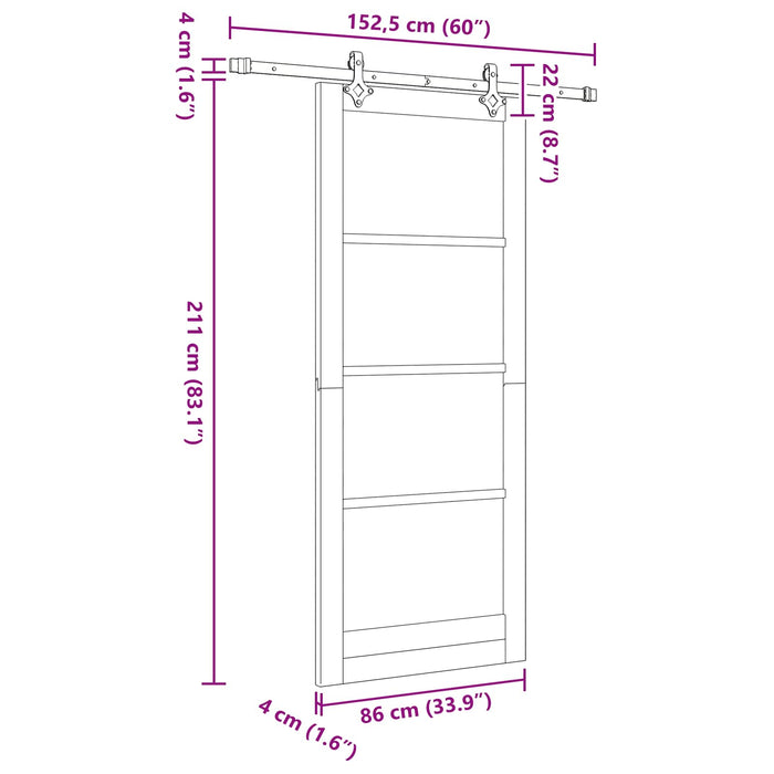 Ușă glisantă ORKDAL natural 86 x 211 cm Lemn masiv de pin - WALTI WALTI
