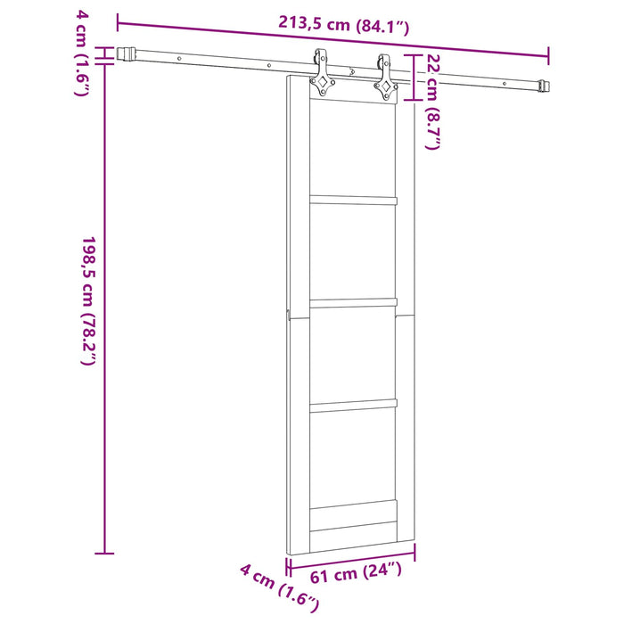 Ușă glisantă ORKDAL natural 61 x 198,5 cm Lemn masiv de pin - WALTI WALTI