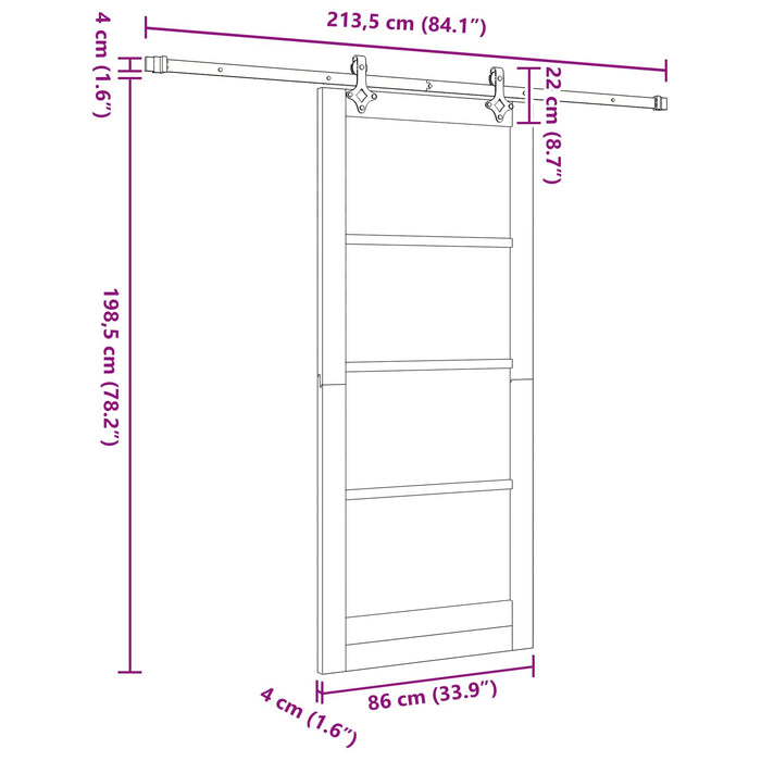 Ușă glisantă ORKDAL natural 86 x 198,5 cm Lemn masiv de pin - WALTI WALTI