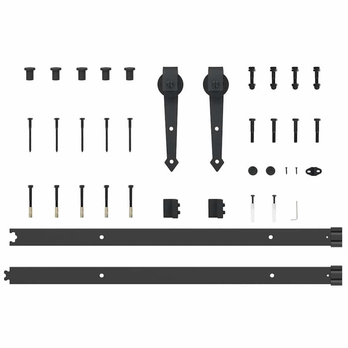 Ușă glisantă ORKDAL Alb și negru 83 x 202 cm Lemn masiv de pin - WALTI WALTI