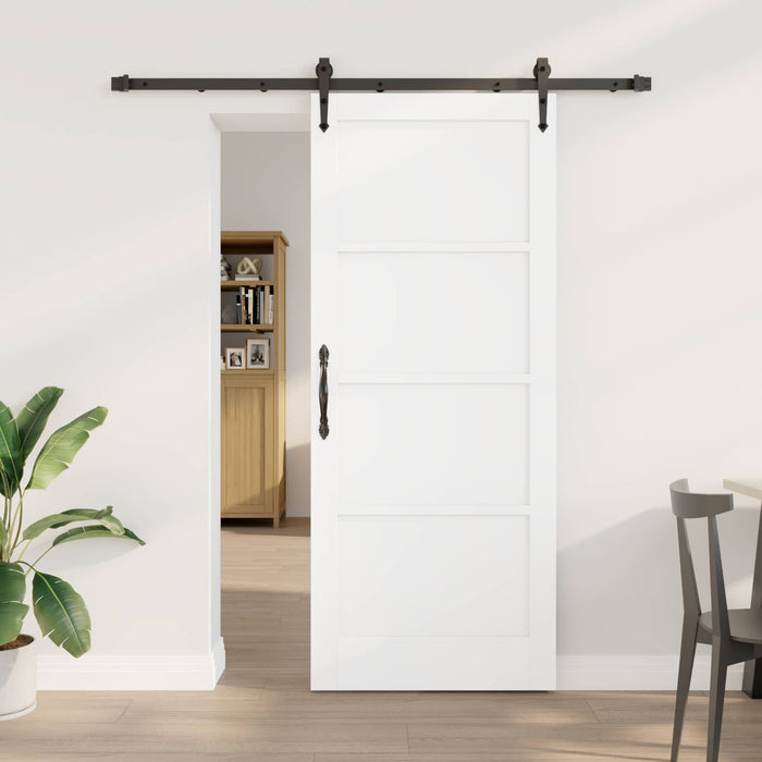 Ușă glisantă ORKDAL Alb și negru 83 x 202 cm Lemn masiv de pin - WALTI WALTI