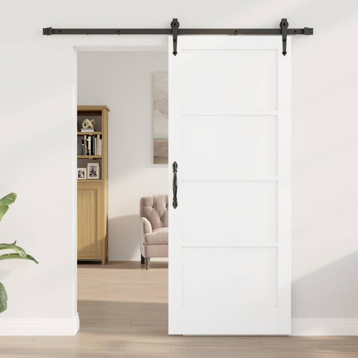 Ușă glisantă ORKDAL Alb și negru 83 x 202 cm Lemn masiv de pin - WALTI WALTI