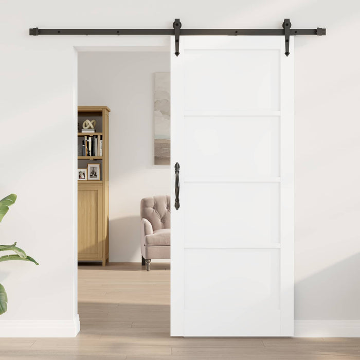 Ușă glisantă ORKDAL Alb și negru 83 x 202 cm Lemn masiv de pin - WALTI WALTI