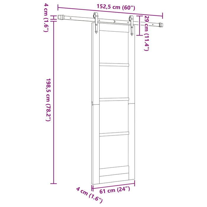 Ușă glisantă ORKDAL natural 61 x 198,5 cm Lemn masiv de pin - WALTI WALTI