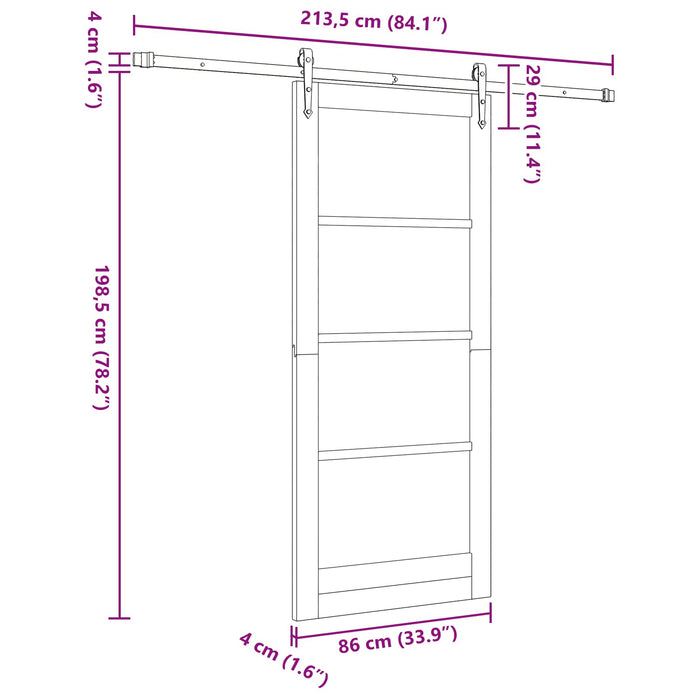 Ușă glisantă ORKDAL natural 86 x 198,5 cm Lemn masiv de pin - WALTI WALTI