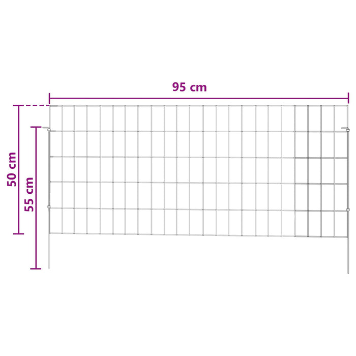 Gard de grădină cu țevi de sprijin 24 pcs 115 x 50 cm Mesh WALTI
