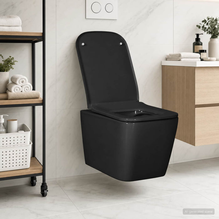 Vas WC suspendat Ceramică Negru WALTI