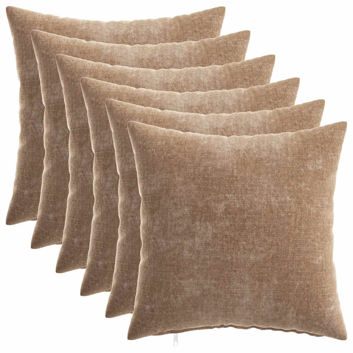 Pernă 6 buc. HEERLEN Maro 30 x 30 cm Țesătură Chenille WALTI