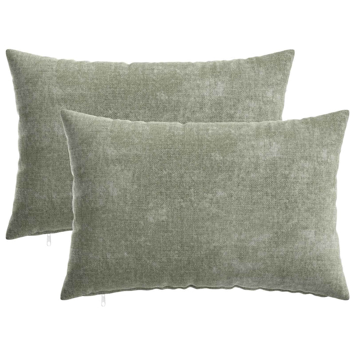 Pernă 2 buc. HEERLEN Verde 30 x 50 cm Țesătură Chenille - WALTI WALTI