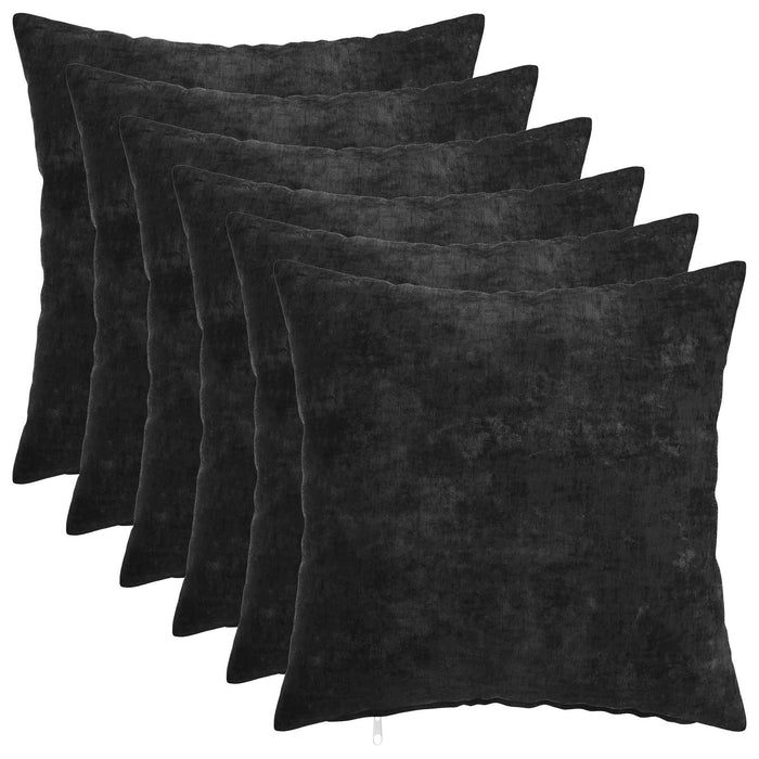 Pernă 6 buc. HEERLEN Antracit 40 x 40 cm Țesătură Chenille WALTI