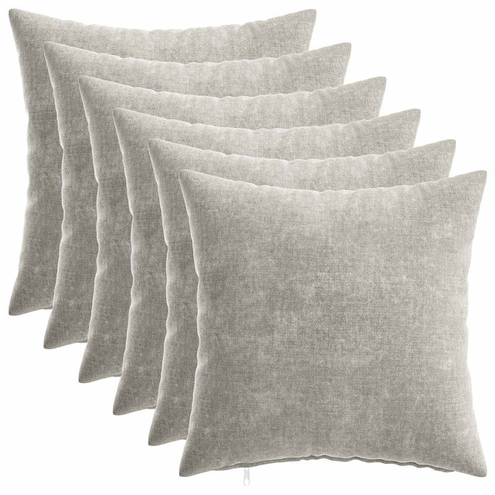 Pernă 6 buc. HEERLEN Gri deschis 40 x 40 cm Țesătură Chenille WALTI