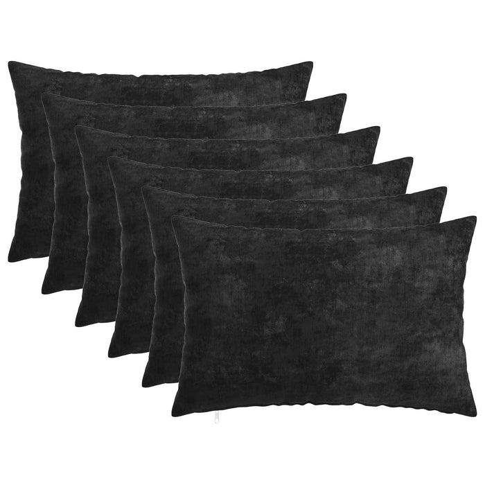 Pernă 6 buc. HEERLEN Antracit 40 x 60 cm Țesătură Chenille WALTI