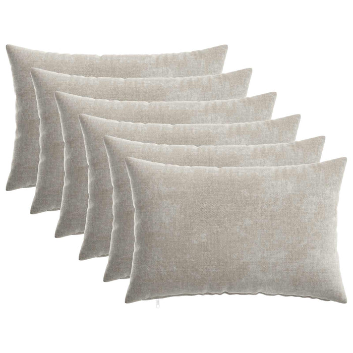 Pernă 6 buc. HEERLEN Gri deschis 40 x 60 cm Țesătură Chenille WALTI