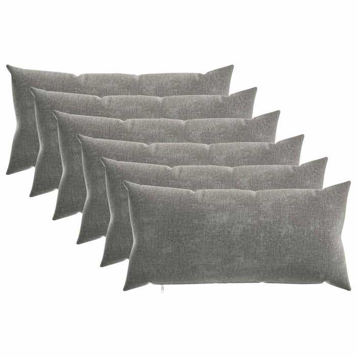 Pernă 6 buc. HEERLEN Gri închis 40 x 70 cm Țesătură Chenille - WALTI WALTI