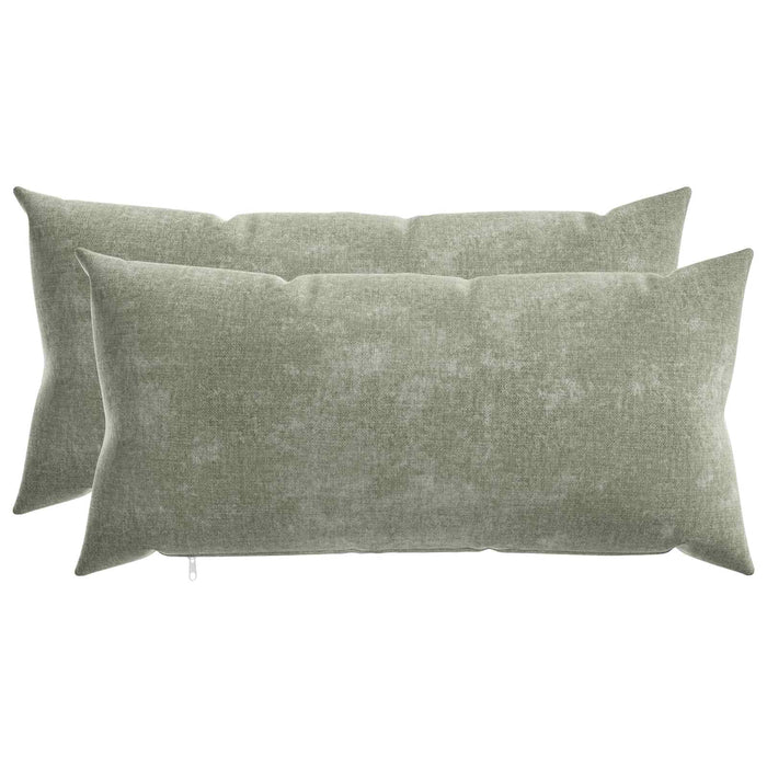Pernă 2 buc. HEERLEN Verde 40 x 70 cm Țesătură Chenille WALTI