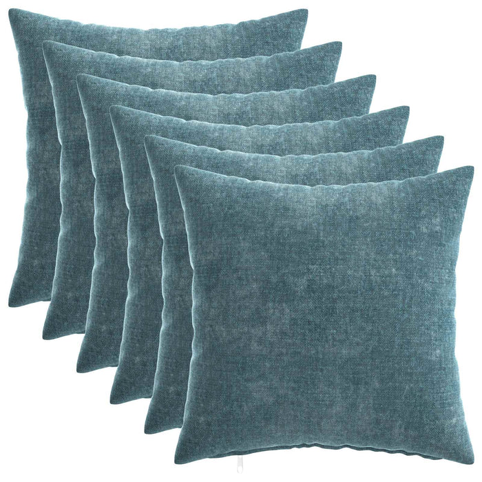 Pernă 6 buc. HEERLEN albastru 45 x 45 cm Țesătură Chenille - WALTI WALTI