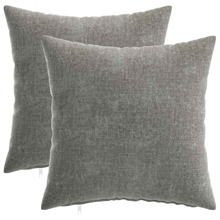 Pernă 2 buc. HEERLEN Gri închis 50 x 50 cm Țesătură Chenille - WALTI WALTI