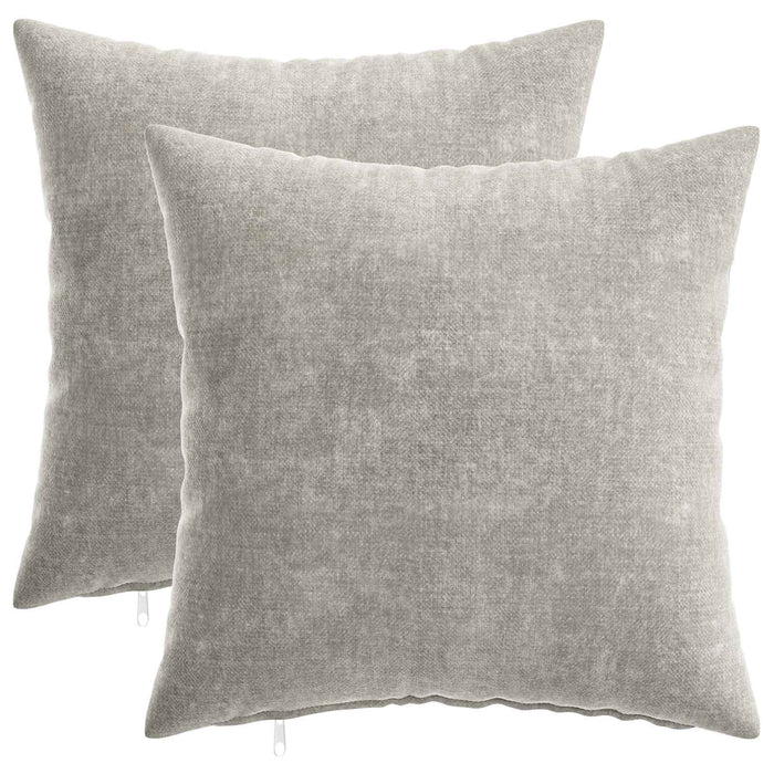 Pernă 2 buc. HEERLEN Gri deschis 50 x 50 cm Țesătură Chenille WALTI