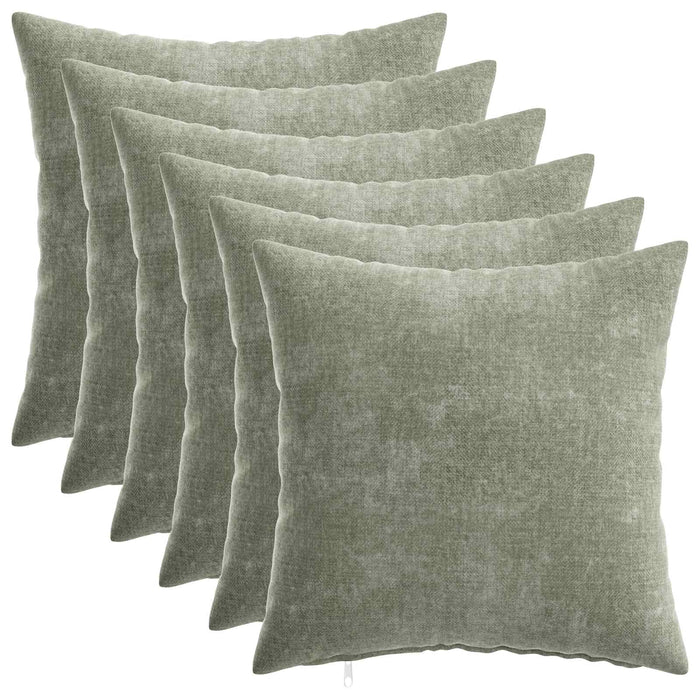 Pernă 6 buc. HEERLEN Verde 50 x 50 cm Țesătură Chenille - WALTI WALTI
