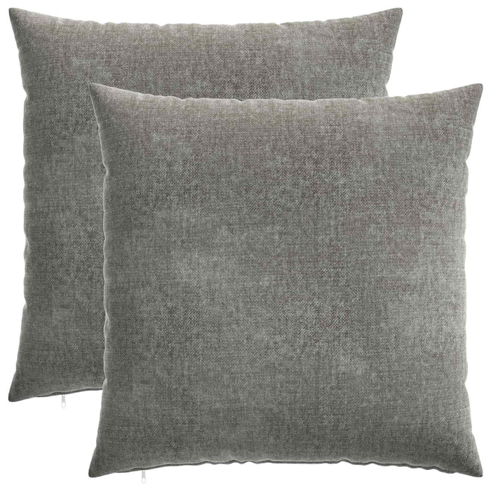 Pernă 2 buc. HEERLEN Gri închis 55 x 55 cm Țesătură Chenille WALTI
