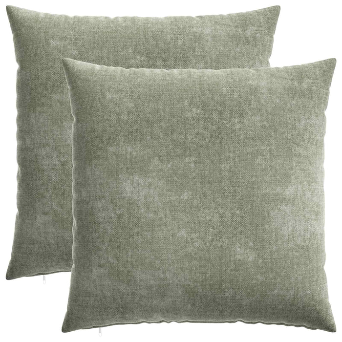 Pernă 2 buc. HEERLEN Verde 65 x 65 cm Țesătură Chenille - WALTI WALTI