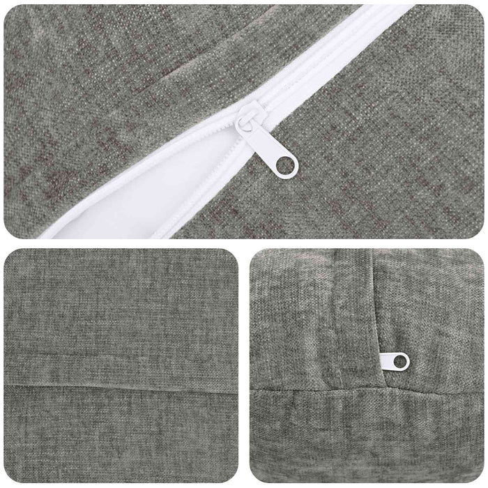 Pernă 6 buc. HEERLEN Gri închis Ø 50 cm Țesătură Chenille WALTI