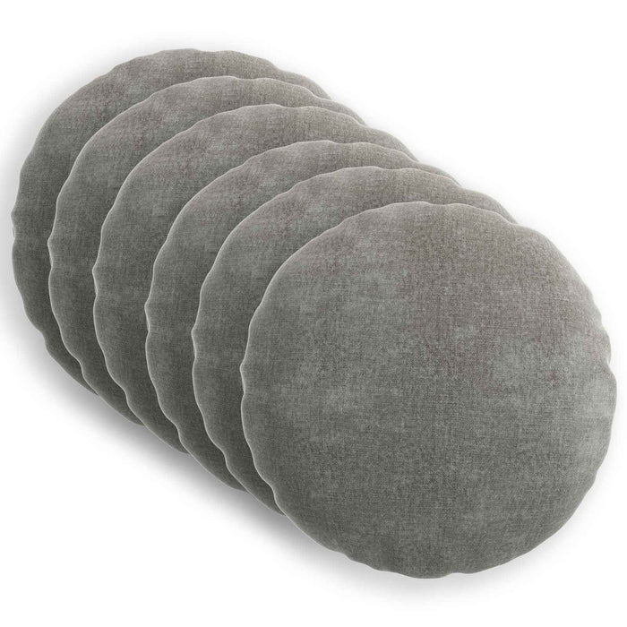 Pernă 6 buc. HEERLEN Gri închis Ø 50 cm Țesătură Chenille WALTI