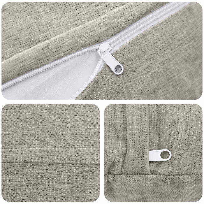 Pernă 2 buc. HEERLEN Gri deschis Ø 60 cm Țesătură Chenille WALTI
