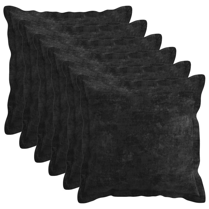 Pernă 6 buc. HOUTEN Antracit 50 x 50 cm Țesătură Chenille - WALTI WALTI