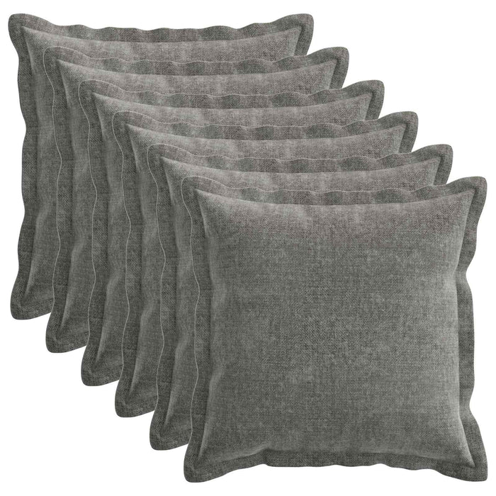Pernă 6 buc. HOUTEN Gri închis 50 x 50 cm Țesătură Chenille - WALTI WALTI