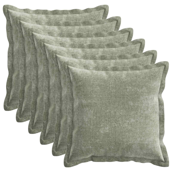 Pernă 6 buc. HOUTEN Verde 50 x 50 cm Țesătură Chenille WALTI