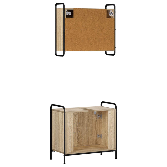 Set dulap baie 2 buc. Stejar Sonoma 65,5 x 34 x 61 cm WALTI