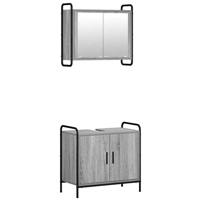 Set dulap baie 2 buc. Sonoma gri 65,5 x 34 x 61 cm WALTI