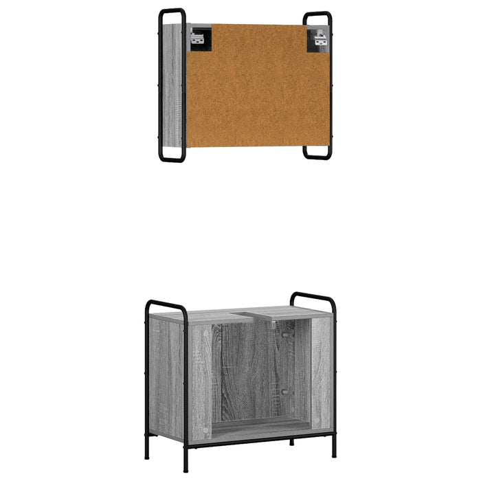 Set dulap baie 2 buc. Sonoma gri 65,5 x 34 x 61 cm WALTI