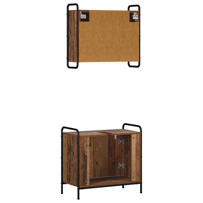 Set dulap baie 2 buc. Lemn vechi 65,5 x 34 x 61 cm WALTI