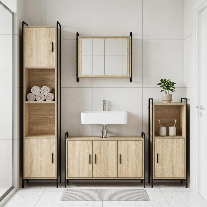 Set dulap baie 4 buc. Stejar Sonoma 40 x 36 x 181 cm WALTI
