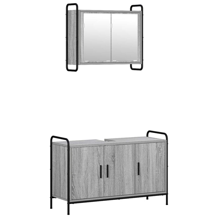 Set dulap baie 2 buc. Sonoma gri 65,5 x 34 x 61 cm WALTI