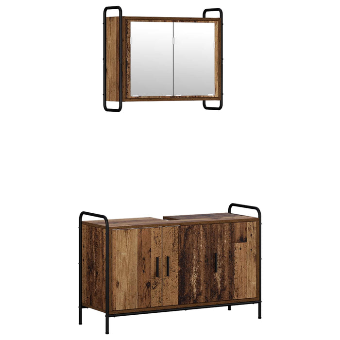 Set dulap baie 2 buc. Lemn vechi 65,5 x 34 x 61 cm WALTI