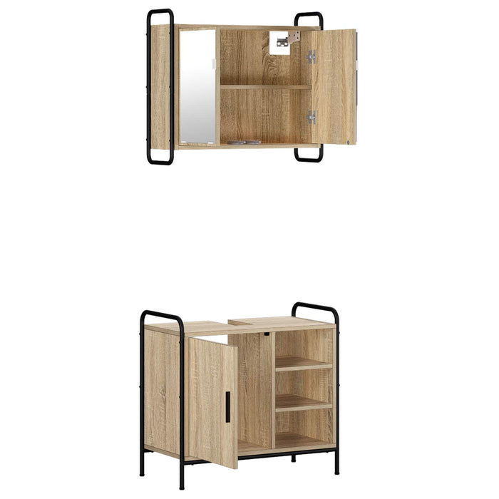 Set dulap baie 2 buc. Stejar Sonoma 65,5 x 34 x 61 cm WALTI