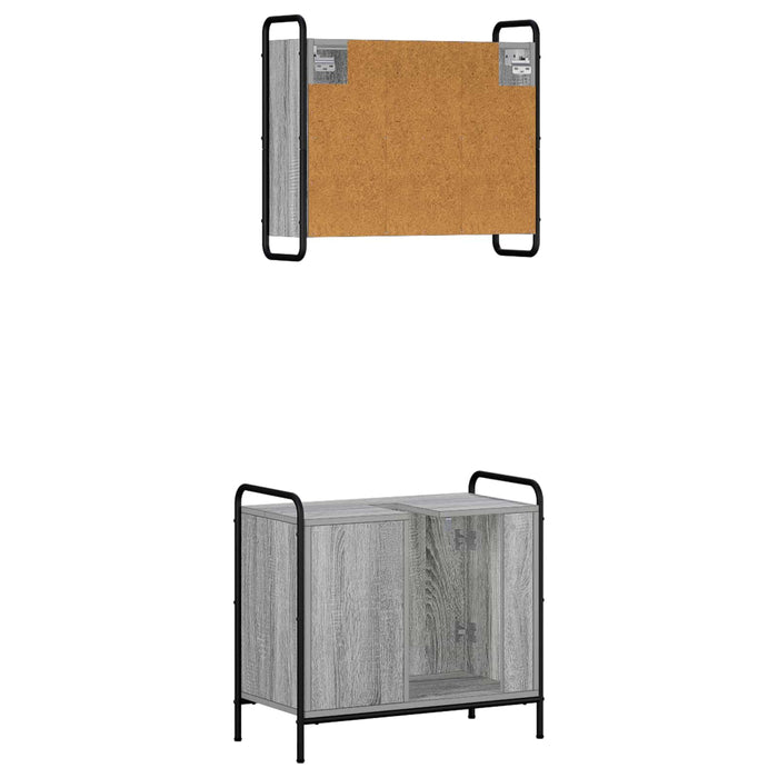 Set dulap baie 2 buc. Sonoma gri 65,5 x 34 x 61 cm WALTI