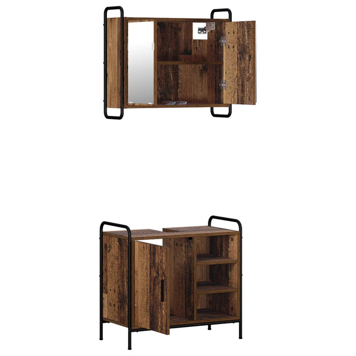 Set dulap baie 2 buc. Lemn vechi 65,5 x 34 x 61 cm WALTI