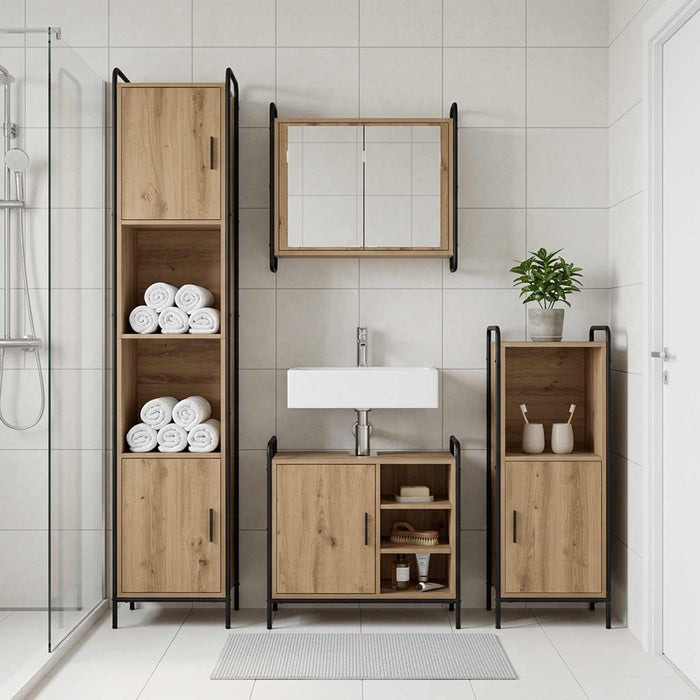 Set dulap baie 3 buc. Stejar Artizanal 40 x 36 x 99,5 cm WALTI