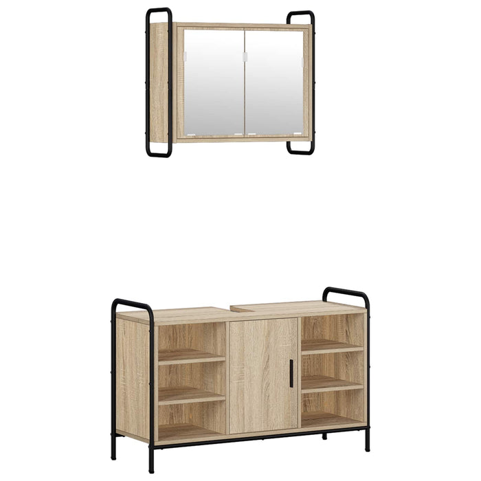 Set dulap baie 2 buc. Stejar Sonoma 65,5 x 34 x 61 cm WALTI
