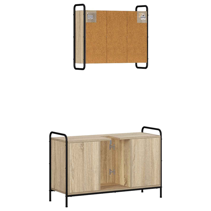 Set dulap baie 2 buc. Stejar Sonoma 65,5 x 34 x 61 cm WALTI