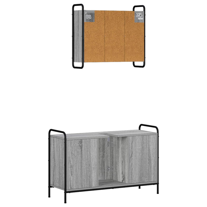 Set dulap baie 2 buc. Sonoma gri 65,5 x 34 x 61 cm WALTI