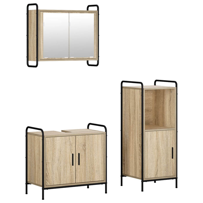 Set dulap baie 3 buc. Stejar Sonoma 40 x 36 x 99,5 cm WALTI
