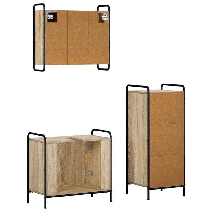 Set dulap baie 3 buc. Stejar Sonoma 40 x 36 x 99,5 cm WALTI