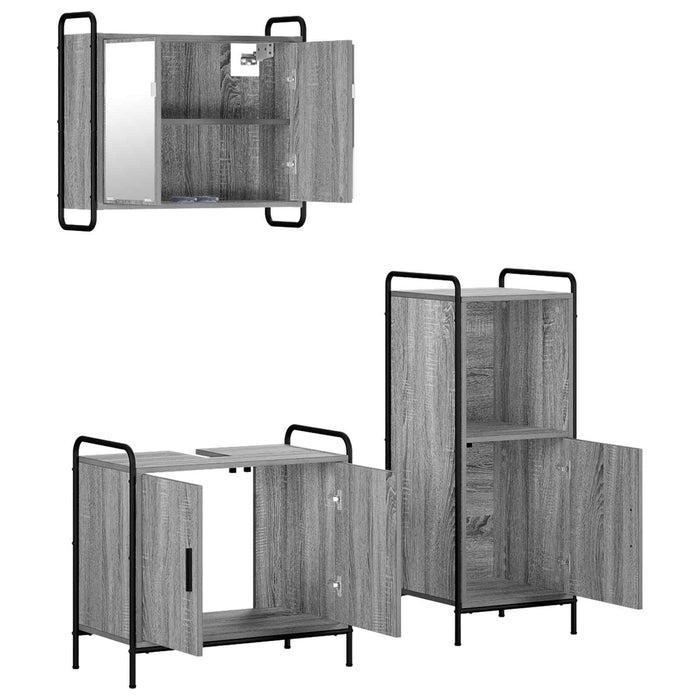 Set dulap baie 3 buc. Sonoma gri 40 x 36 x 99,5 cm WALTI