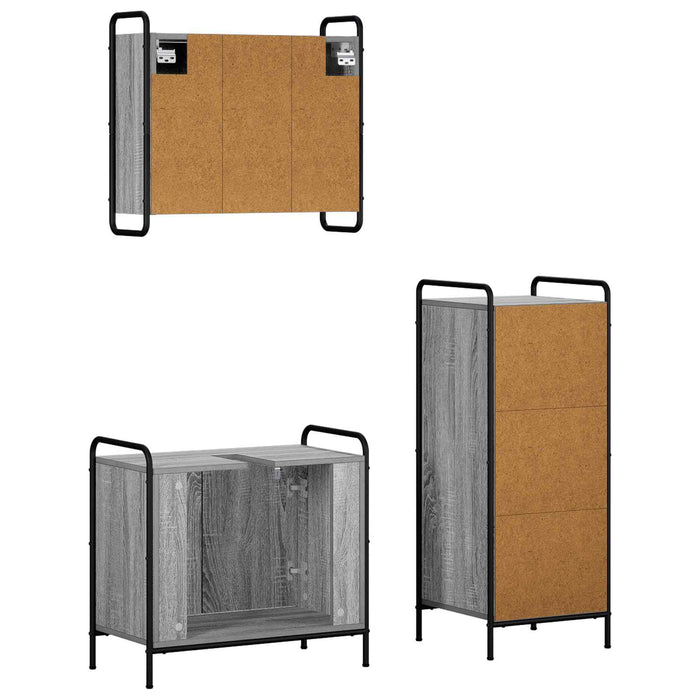 Set dulap baie 3 buc. Sonoma gri 40 x 36 x 99,5 cm WALTI