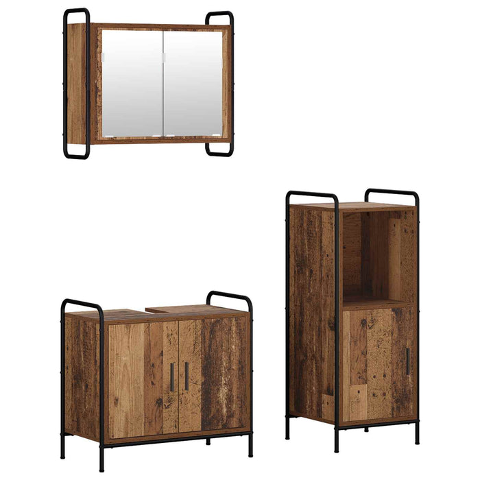 Set dulap baie 3 buc. Lemn vechi 40 x 36 x 99,5 cm WALTI